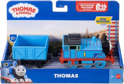 Produktbild von Fisher-Price Thomas & seine Freunde von Batteriebetriebene Lok Thomas, Batteriebetriebener Spielzeugzug mit Frachtwaggon, Zug, 3 Jahr(e), AAA, Kunststoff, Blau, Rot