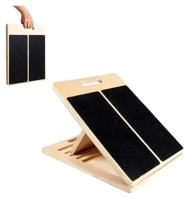 Produktbild von Balance Board Schrägbrett aus Holz - Verstellbarer Gleichgewichtstrainer für Physiotherapie