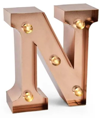 Mini-Deko-Buchstabe N aus Holz, bunt, 14 cm