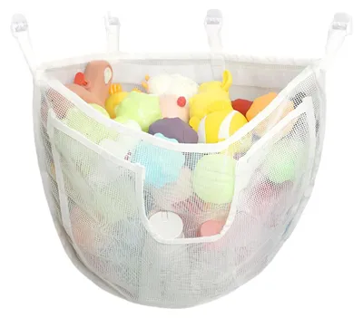 Produktbild von Aufbewahrungstasche für Badezimmerspielzeug mit Haken, Netzgewebe, wasserdicht, schimmelresistent, ideal zur Aufbewahrung von Kinderspielzeug
