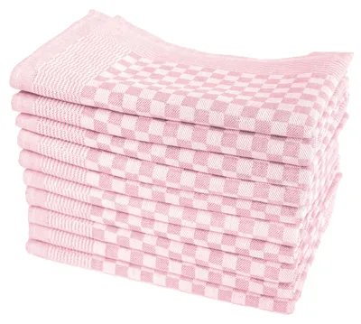 Produktbild von 10 Grubentücher 50x70 cm rosa Küchentücher Geschirrtücher Grubentuch Baumwolle