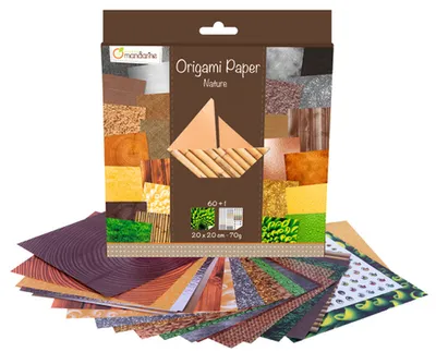 Immagine prodotto di avenue mandarine Fogli pieghevoli Origami "Paper Nature" 60 fogli