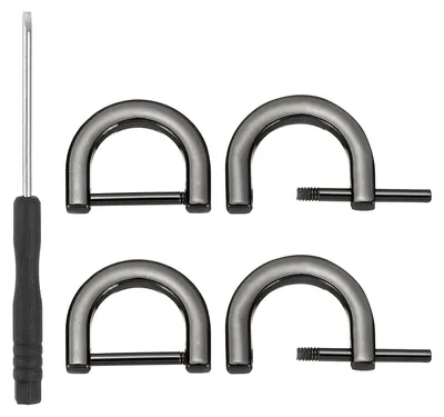 Produktbild von Schraubkarabiner mit D-Ring - 12 mm 1/2 Zoll - 4 Stück - Schwarz