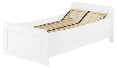 Produktbild von Weißes Seniorenbett extra hoch 90x200 Zubehör wählbar V-60.42W-09Federholzrahmen inkl.