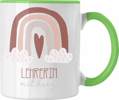 Produktbild von Trendation - Lehrerin Tasse Geschenk Danke Kaffeetassse Geschenkidee für Klassenlehrerin mit Herz Spruch (Grün)