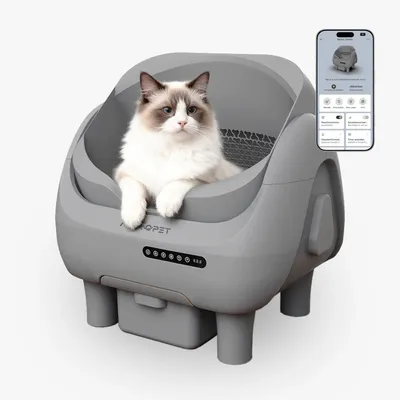 Produktbild von AstroPet XXL Offenes Katzenklo Selbstreinigend mit App-Steuerung,5-fachem Sicherheitsschutz,UVC & Ionen-Geruchskontrolle, 12L Abfallbox
