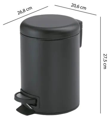 Immagine prodotto di Sapho Gedy Accessori bagno - Cestino per rifiuti Potty 5 l, Soft Close, nero opaco 330914