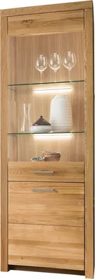 Produktbild von Vitrine - Wildeiche massiv geölt - B 65 cm - 1 Tür