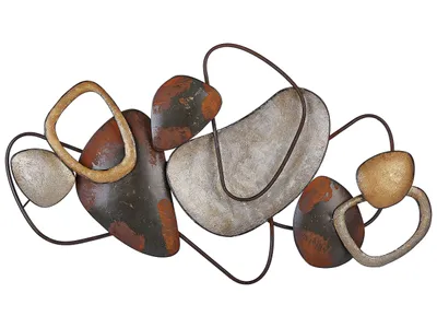 Immagine prodotto di BELIANI Decorazione murale Scultura metallica in ferro marrone Arte murale geometrica Astratto Glamour Moderno Accessorio