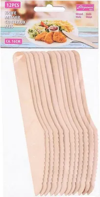 Produktbild von Cuisine Elegance - Einwegmesser aus Holz 12 Stück.