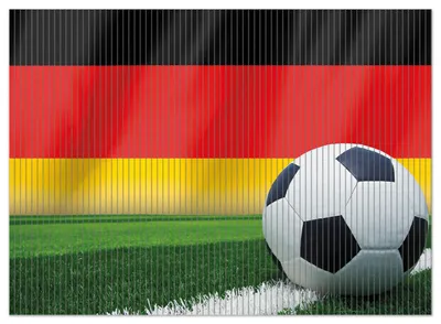 Produktbild von Wallario Duschmatte Antirutschmatte Badmatte Fußmatte Fußball vor einer Deutschlandflagge, Größe ca. 90 x 65 cm