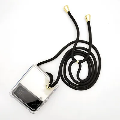 Produktbild von Handyhülle mit Band Kette Kordel zum Umhängen / Umhängehülle für diverse Samsung Galaxy Modelle Samsung Galaxy Z Flip 5G Grau / Silber