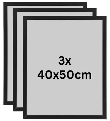 Produktbild von IKEA FISKBO Set 3x Schwarzer Bilderrahmen 40x50 cm