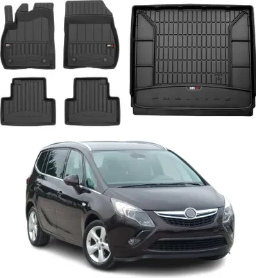 Image de OMAC Tapis & bac de coffre Set pour Opel Zafira C Tourer 2012-2019 Caoutchouc 5x