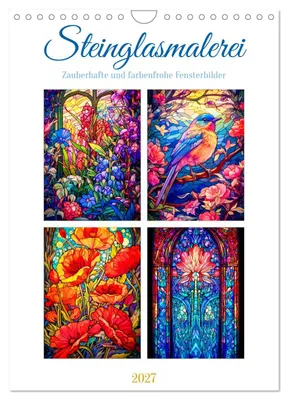 Produktbild von Steinglasmalerei (Wandkalender 2027 DIN A4 hoch), CALVENDO Monatskalender
