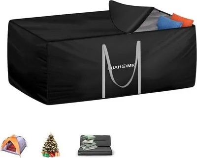 Image de Housse de protection pour coussin de jardin - étanche - 1 pièce - Noir - Oxford - 125x80x60cm
