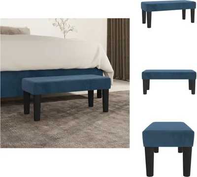 Zdjęcie produktu dla vidaXL Ławka ciemnoniebieska 70x30x30 cm aksamit - Ławki