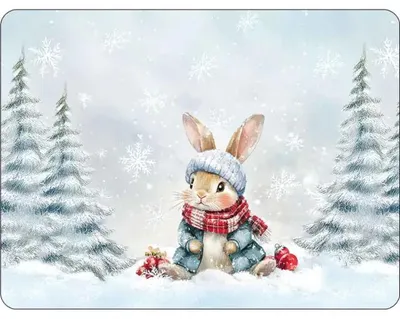 Produktbild von A-2026 Weihnachten Platzdecke Hase im Schnee Bugsy