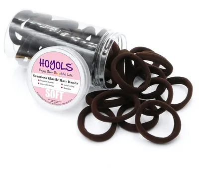 Produktbild von HOYOLS Dunkelbraune nahtlose Stretch-Haarbänder 100 Stück