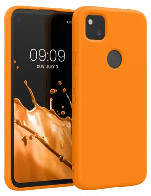 Produktbild von kwmobile Hülle kompatibel mit Google Pixel 4a Hülle - gummierte TPU Silikon Handyhülle - Schutzhülle für kabelloses Laden - Case in Fruity Orange