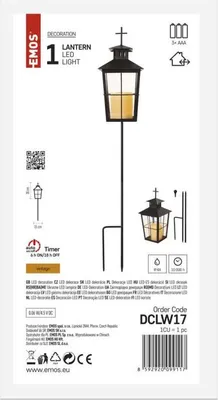 Produktbild von LED-Laterne aus Metall mit Ständer, für den Außenbereich, 60 cm