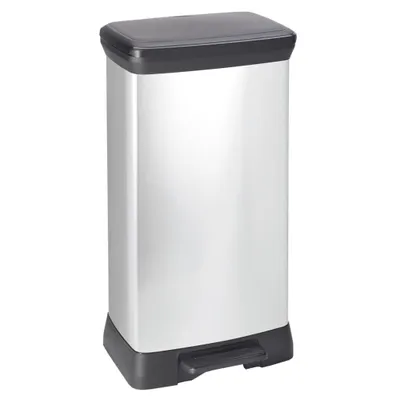 Produktbild von Curver Tretmülleimer Deco 50 L Silbern