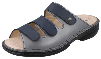 Produktbild von FINN COMFORT FinnStretch Cisano Damen Pantolette grau blau Glattleder - Größe: 38