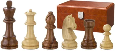 Produktbild von Philos Schachfiguren Artus 95mm doppelt gewichtet Holz Set