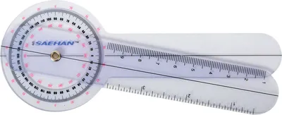 Produktbild von Goniometer Winkelmesser, Stellwinkel, Kurslineal, Schenkellänge 15 cm