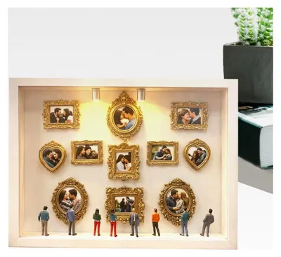 Produktbild von Mini Museum Silhouette Box | DIY Bastelset für Schreibtischdekoration, Silhouette Box Bilderrahmen | Für Home Office, Wohnzimmer, Schlafzimmer, Studierzimmer, Kinderzimmer, Schminktisch, Schreibtisch, Bücherregal