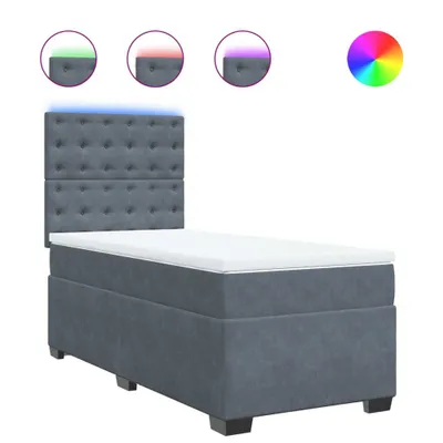 Produktbild von Boxspringbett mit Matratze Dunkelgrau 80x200 cm Samt