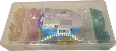 Produktbild von Flachsicherungen Standard sortiert 120 Stück in Kunststoffbox