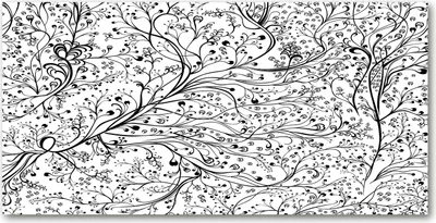 Produktbild von Tulup® Leinwandbild - 140x70 cm - Wandkunst - Drucke auf Leinwand - Leinwanddruck  - Kunst: modern & klassisch - Schwarzweiß - Verflochtene Zweige