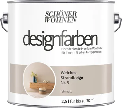 Produktbild von Schöner Wohnen Designfarben 2,5 Ltr. Weiches Strandbeige Nr. 9