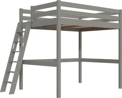 Produktbild von Hochbett 140x190 holz mit Leiter Sylvia schräge Leiter - Grau