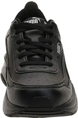 A front view of a black Puma Cilia Mode sneaker.