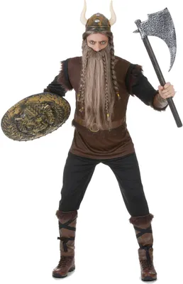 Produktbild von Wikinger-Herrenkostüm Wikingerkrieger braun-schwarz