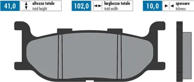 Produktbild von POLINI ORIGINAL Bremsbeläge Paar 41x102x10 mm