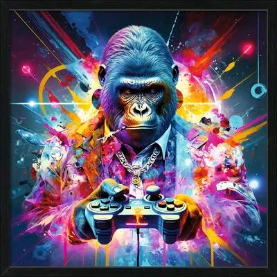 Produktbild von Gerahmtes Bild Gaming Gorilla 53x53 cm
