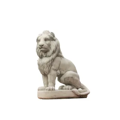 Produktbild von Schöne Löwe Figur perfekt für den Garten zur Dekoration, aus Steinguss Neu Frostfest Witterungsbeständig, Tierfigur zur Gartengestaltung PO-801
