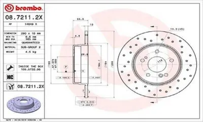 Produktbild von Bremsscheibe BREMBO 08.7211.2X