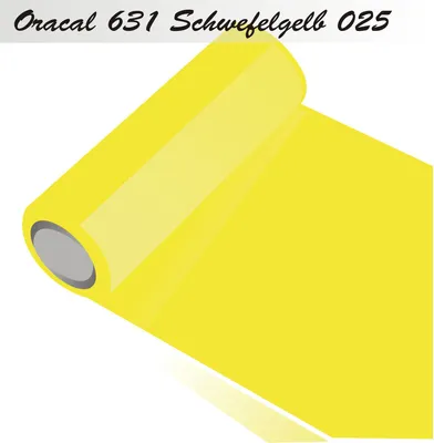 Produktbild von Oracal 631 - Orafol matt - Plotterfolie - für Küchenschränke und Dekoration Folie 5m (Laufmeter) Rolle - 31,5 cm Folienhöhe - 25-schwefelgelb + GRATIS ein Schmetterlingsset W400 von Indigos UG
