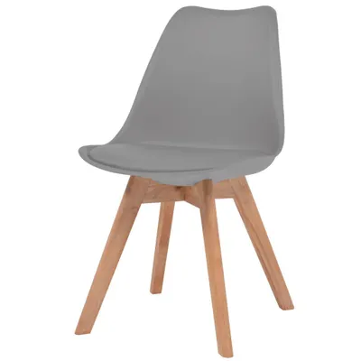 Image de vidaXL Chaises de salle à manger 6 pcs. Gris Plastique