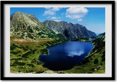 Produktbild von Bild - Bilderrahmen - 100 cm x 70 cm - MDF - Rahmen - Foto - Wandkunst Tal in den Bergen