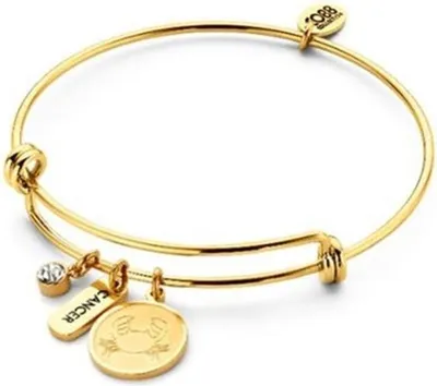 Produktbild von CO88 Collection Zodiac 8CB-90285 Stahlarmband mit Anhängern – Sternzeichen Krebs – Einheitsgröße – Goldfarben