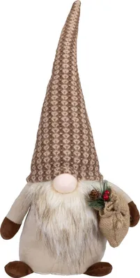 Produktbild von Weihnachten Deko Wichtel Figur 30cm (52cm) sitzend beige braun