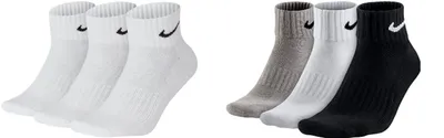 Produktbild von 6 Paar Nike Herren Damen One Quater Socks Kurze Socke Knöchelhoch - Farbe: weiß weiß/grau/schwarz - Größe: 46-50