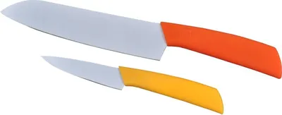 Produktbild von 2er-Set Santokumesser Schälmesser Küchenmesser Kochmesser Gemüsemesser antihaft