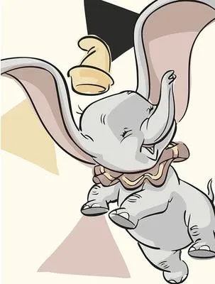 Produktbild von Kunstposter – Dumbo mit Engelsflügeln – 30 x 40 cm