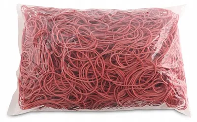 Productafbeelding van Gummibandjes, kantoorartikelen, 60 mm, 1 kg, rood